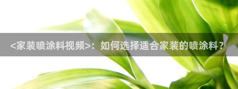 和记官网 公司：<家装喷涂料视频>：如何选择适合家装的喷涂料？